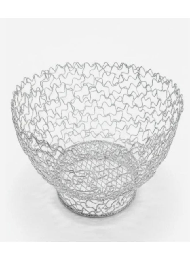 AKDC Stainless Steel Mesh Fruit Basket – Silver Finish, 17 × 8 cm Kitchen Organizer - Image 1